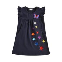 Vestido Casual De Verão Para Meninas VIKITA, Manga Larga, Bordado De Borboleta 3D, Algodão Com