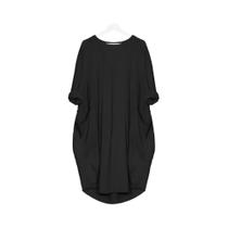 Vestido Casual De Verão plus Size Para Mulheres, Manga Longa Solta, Sólido, Multicolorido, Decote
