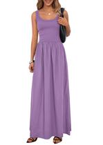 Vestido casual de verão PRETTYGARDEN sem mangas Maxi Purple S
