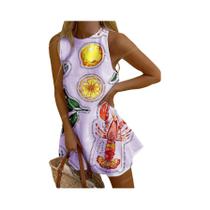 Vestido Casual Elegante Sem Mangas Com Estampa Floral Para Mulheres, Moda Y2K, Estilo Sexy Para