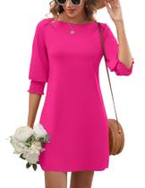Vestido casual LUYAA, moda feminina, manga 3/4, rosa claro, 2GG