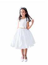 Vestido Casual Off White Infantil Daminha Primeira Comunhão