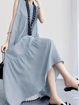 Vestido Casual Sem Mangas Em Camadas De Cor Sólida plus Size Para Primavera E Verão Para Mulheres