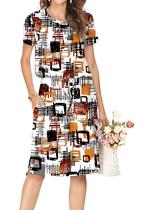 Vestido casual Simier Fairy Summer de manga curta branco para mulheres