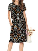 Vestido casual Simier Fairy Summer de manga curta preto S