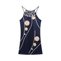 Vestido Casual Verão 2024 - Malha com Cinto e Impressão