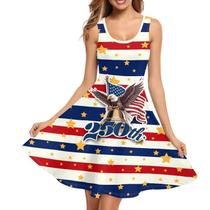 Vestido casual ZWPINITUP USA Flag Eagle, 250º aniversário, feminino Vestido casual ZWPINITUP USA Flag Eagle, 250º aniversário, feminino
