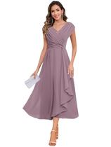 Vestido CDSSL Wisteria Mother of The Bride A Line Tea Length Vestido CDSSL Wisteria Mother of The Bride A Line Tea Length