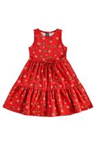 Vestido cerejinhas em meia malha para menina bee loop Vestido cerejinhas em meia malha para menina bee loop