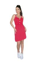 Vestido Chambray Viscose Cereja Rosa