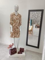 Vestido Chamisé Bege Escuro para Mulheres - Tamanho M Vestido Chamisé Bege Escuro para Mulheres - Tamanho M