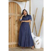 Vestido Chamise jeans longo