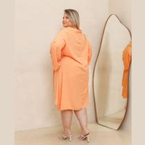 Vestido Chamise Manga 3.4 Gola Polo Plus Size