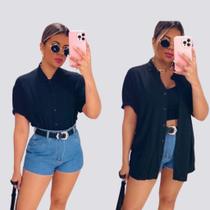 Vestido Chemise Blusa Slim Feminina Botões Liso 0236 Vestido Chemise Blusa Slim Feminina Botões Liso 0236