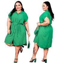 Vestido Chemise Camisão Mid Plus Size feminino Moda Verao 2023 - Modas Bl