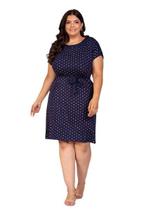 Vestido Chemise Curto Poá de Viscose