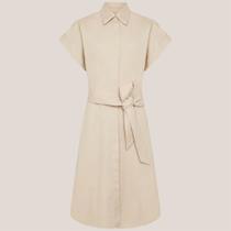 Vestido Chemise Dudalina Curto Liso Ve26 Bege Feminino