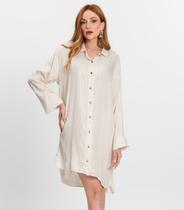 Vestido Chemise Feminino Com Botões Endless Bege