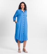 Vestido Chemise Feminino Viscose Select Azul