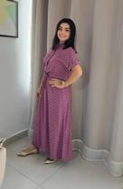 Vestido Chemise Laura Tecido Viscolinho Poa Vestido Chemise Laura Tecido Viscolinho Poa