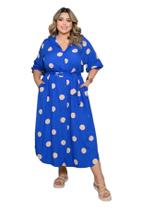 Vestido Chemise Longo Midi Plus size Manga Princesa Luxo 3/4