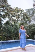 Vestido Chemise Maxi Midi 3 Marias Terra Prometida Cor:AzulTamanho:G Vestido Chemise Maxi Midi 3 Marias Terra Prometida Cor:AzulTamanho:G