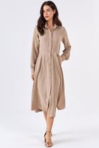 Vestido Chemise Midi PKS Bege
