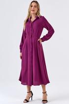 Vestido Chemise Midi PKS Magenta Vestido Chemise Midi PKS Magenta