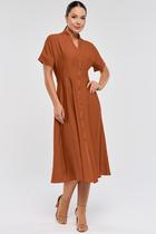 Vestido Chemise Midi PKS Marrom Vestido Chemise Midi PKS Marrom