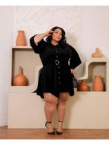 Vestido Chemise Mullet Feminina Plus Size Longa Tamanho Grande Boho Chic Botoes Midi Bico Camisão Chamise com cinto Vestido Chemise Mullet Feminina Plus Size Longa Tamanho Grande Boho Chic Botoes Midi Bico Camisão Chamise com cinto