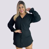 Vestido Chemise Plus Size Camisa Manga Longa de Botões 0250