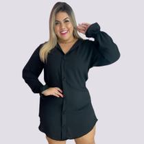 Vestido Chemise Plus Size Camisa Manga Longa de Botões 0250 Vestido Chemise Plus Size Camisa Manga Longa de Botões 0250