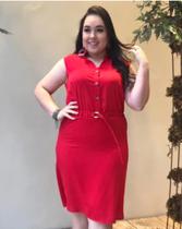 Vestido Chemise Plus Size Vermelho Regata