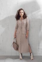 Vestido Chemiss Feminino Em Malha Bege Twists Confecções Veste do P ao G4