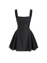 Vestido CIDER Mini Sem Mangas Gola Quadrada com Poá Vestido CIDER Mini Sem Mangas Gola Quadrada com Poá