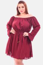 Vestido Ciganinha Curto Plus Size Manga Longa Inverno