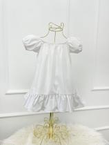 Vestido Ciganinha Infantil Branco Algodão Festa Menina 1 Ano - ATELIÊ PASSION - MODA INFANTIL