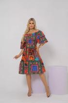 Vestido Ciganinha Midi Moda Evangélica Lastex Com Elástico - s22