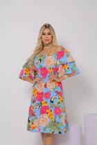 Vestido Ciganinha Midi Moda Evangélica Lastex Com Elástico - s23