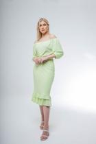 Vestido Ciganinha Midi Tami - Verde Lima