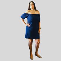 Vestido ciganinha Vivian azul marinho