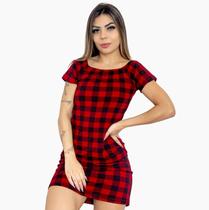 Vestido Ciganinha Xadrez em viscolycra Vestido Ciganinha Xadrez em viscolycra