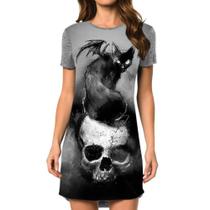 Vestido Cinza Skull Black M Vestido Cinza Skull Black M