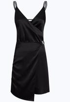 Vestido Ckj Viscose Cetim Com Fivela Vestido Ckj Viscose Cetim Com Fivela