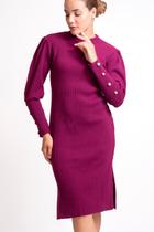 Vestido Clareslan Canelado Manga Princesa