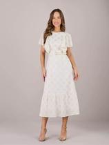 Vestido cleuza chiffon off white tata martello