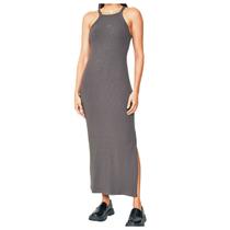 Vestido Colcci Longo Canelado Com Fenda Lateral