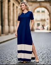 Vestido Color Com Bolso - nascimentomodas2020