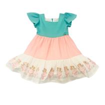 Vestido Colorido Infantil Estampa Ursinha Bailarina Vestido Colorido Infantil Estampa Ursinha Bailarina