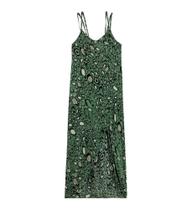 Vestido com alcinha cor verde estampado